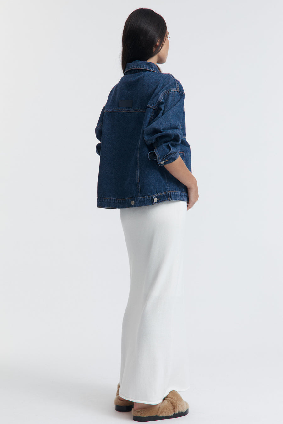 Mid Blue Maternity Denim Jacket 10