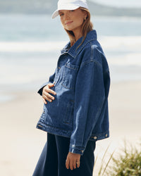 Mid Blue Maternity Denim Jacket 6