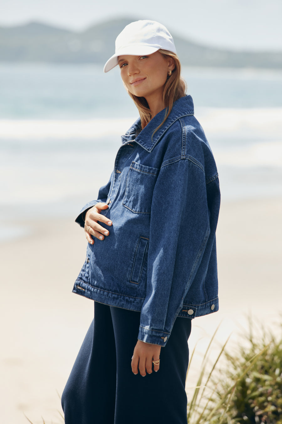 Mid Blue Maternity Denim Jacket 6