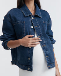 Mid Blue Maternity Denim Jacket 7