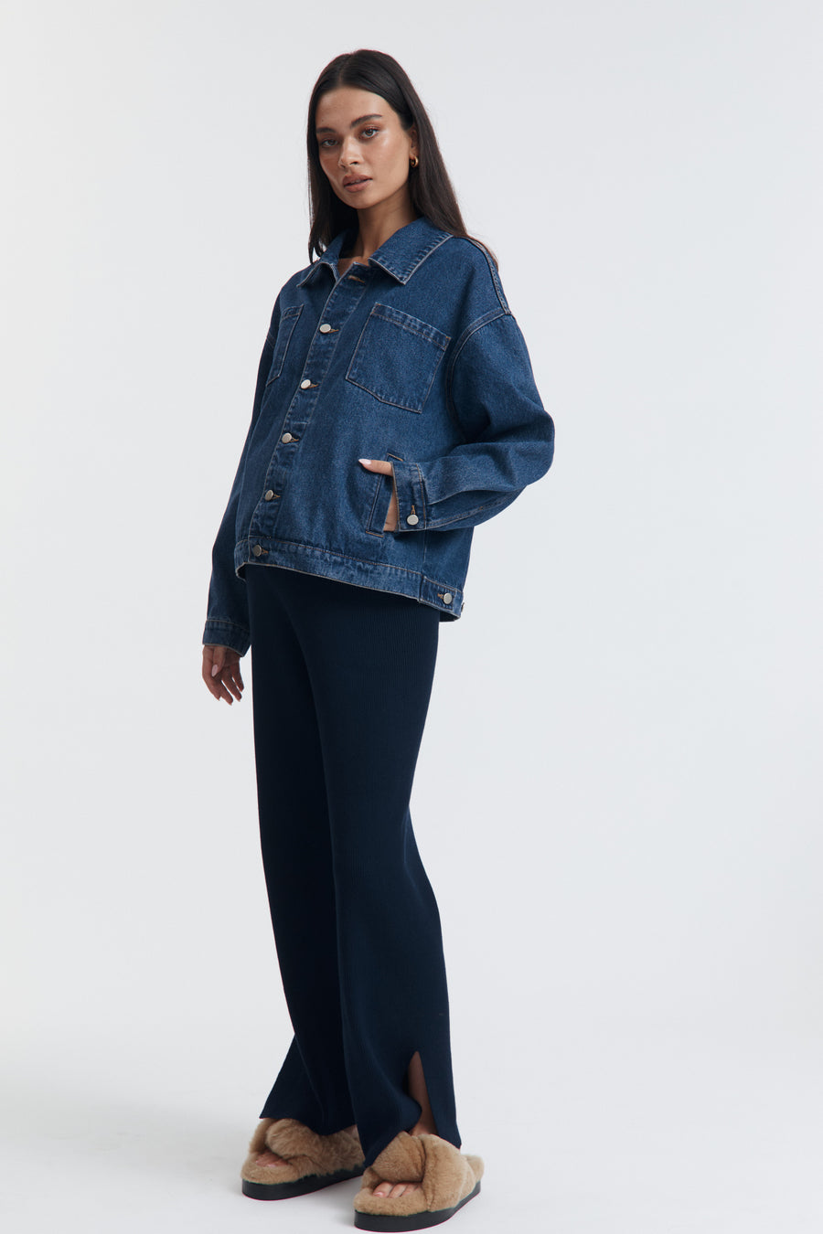 Mid Blue Maternity Denim Jacket 8