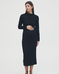 Black Maternity Bodycon Dress 4