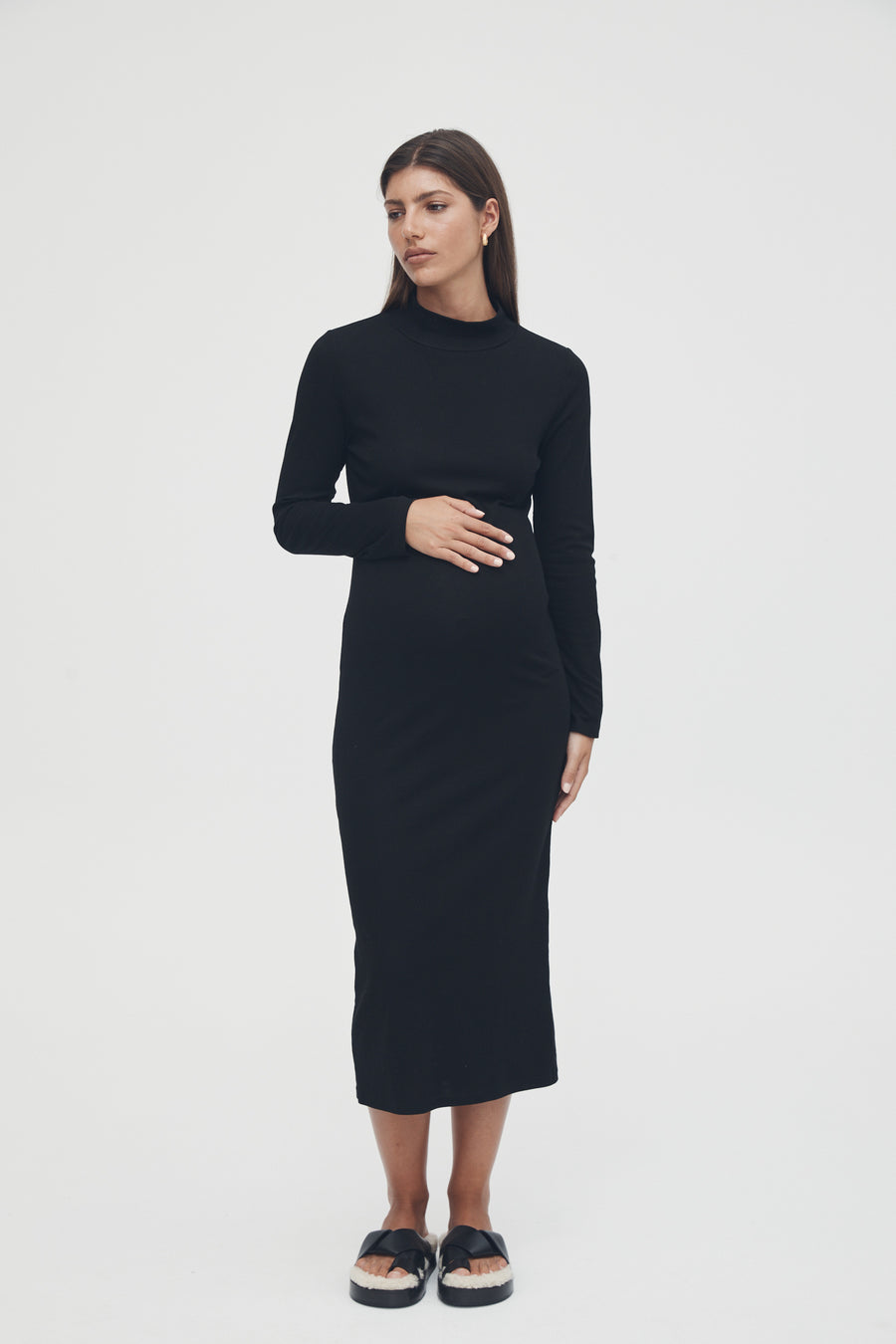 Black Maternity Bodycon Dress 4