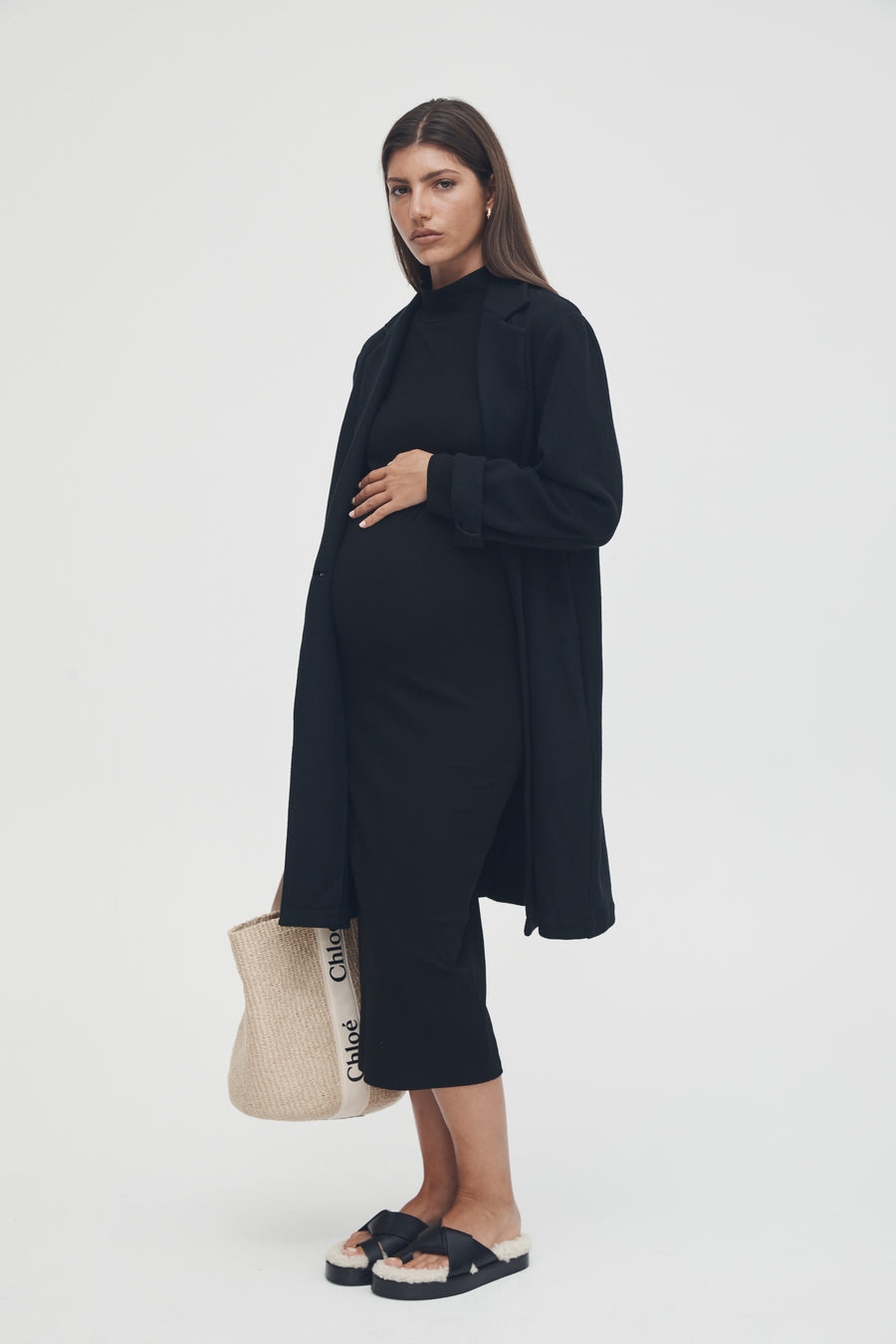Black Maternity Coat 1