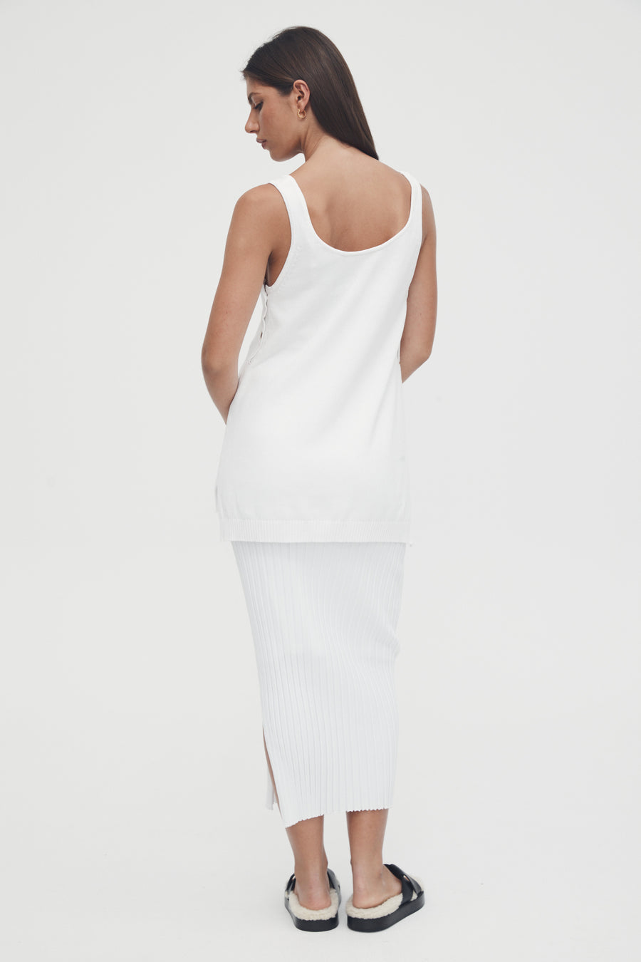 Luxury Maternity Maxi Skirt (White) 11