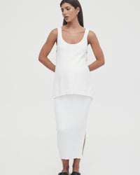 Luxury Maternity Maxi Skirt (White) 5