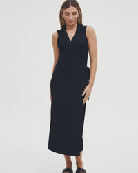 Maternity Wrap Dress (Black) 9