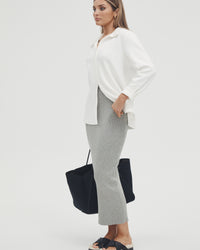 Maternity Knit Maxi Skirt (Grey) 10