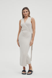 Maternity Wrap Dress (Stone) 8