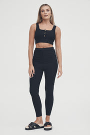 Maternity Sports Crop (Black) 3
