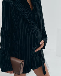 Navy Pinstripe Maternity Blazer 1