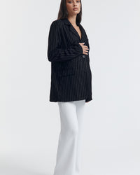 Navy Pinstripe Maternity Blazer  5