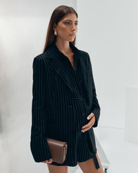 Navy Pinstripe Maternity Blazer 6