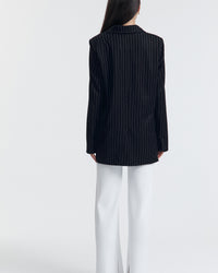 Navy Pinstripe Maternity Blazer 9