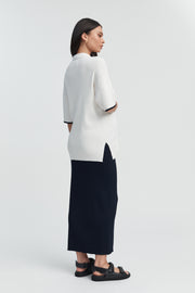 Navy Rib Knit Maternity Maxi Skirt 8