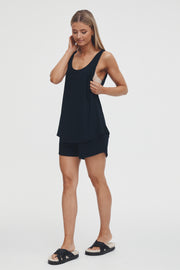 Breastfeeding Friendly Rib Tank (Navy) 1