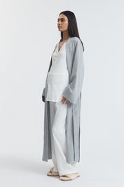 Organic Cotton Jersey Maternity Robe (Grey Marle) 2