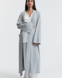 Organic Cotton Jersey Maternity Robe (Grey Marle) 6