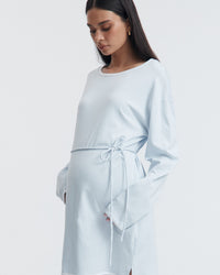 Organic Cotton LS Maternity Dress (Powder) 1
