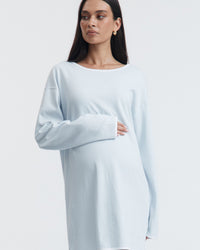 Organic Cotton LS Maternity Dress (Powder) 4
