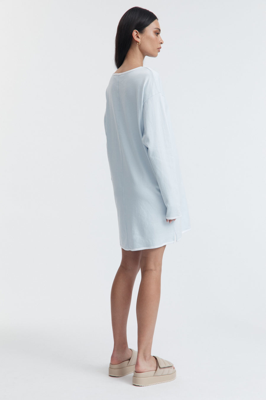 Organic Cotton LS Maternity Dress (Powder) 6