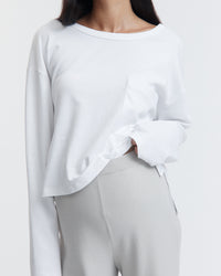 Organic Cotton Maternity Crop Tee (White)  2