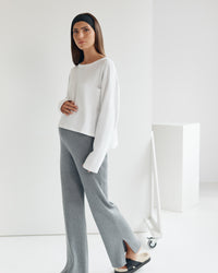 Organic Cotton Maternity Crop Tee (White)  3