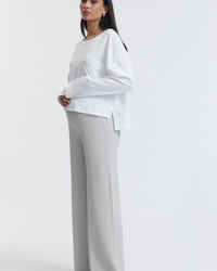 Organic Cotton Maternity Crop Tee (White)  5