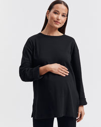 Organic Cotton Maternity LS Tee (Black) 5