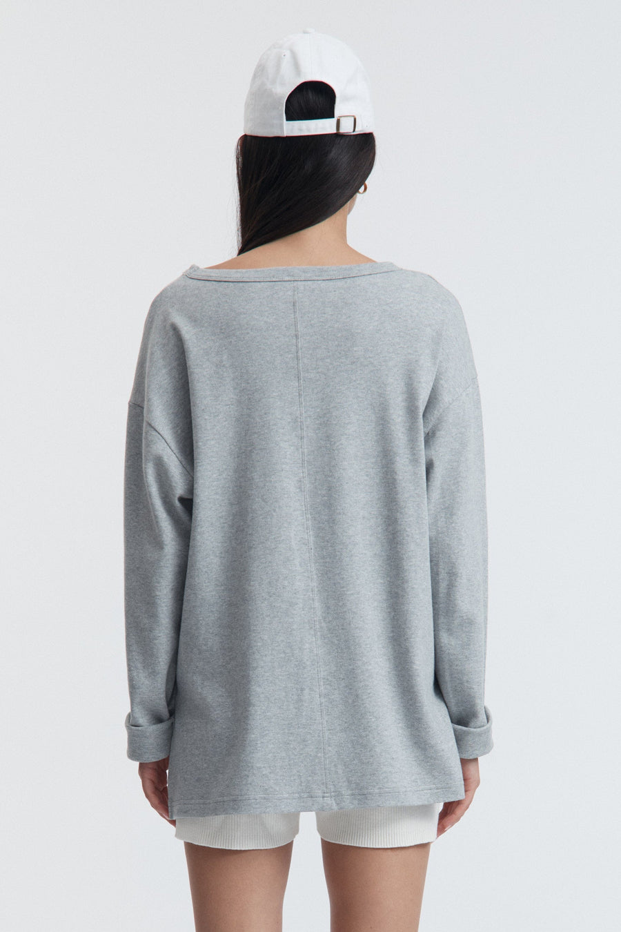 Organic Cotton Maternity LS Tee (Grey Marle) 10