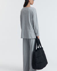 Organic Cotton Maternity LS Tee (Grey Marle) 11