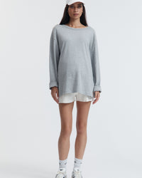 Organic Cotton Maternity LS Tee (Grey Marle) 2