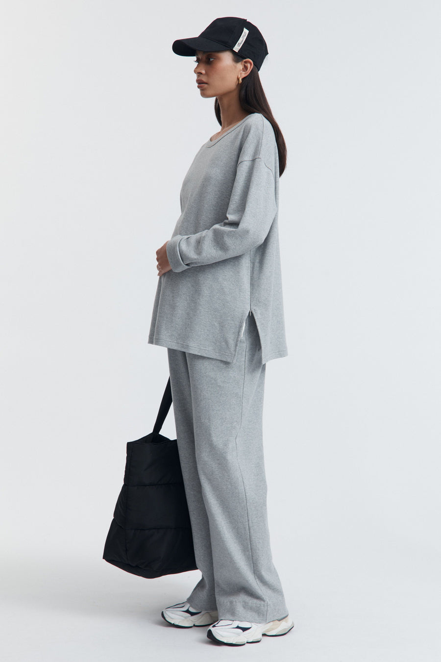 Organic Cotton Maternity LS Tee (Grey Marle) 8