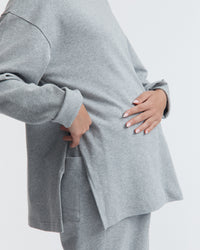 Organic Cotton Maternity LS Tee (Grey Marle) 9