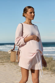 Organic Cotton Maternity LS Tee (Pale Pink) 10