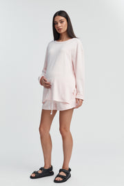 Organic Cotton Maternity LS Tee (Pale Pink) 2