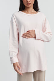 Organic Cotton Maternity LS Tee (Pale Pink) 6