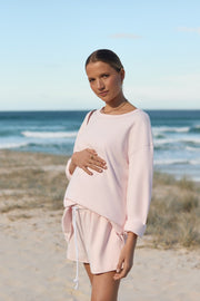 Organic Cotton Maternity LS Tee (Pale Pink) 9