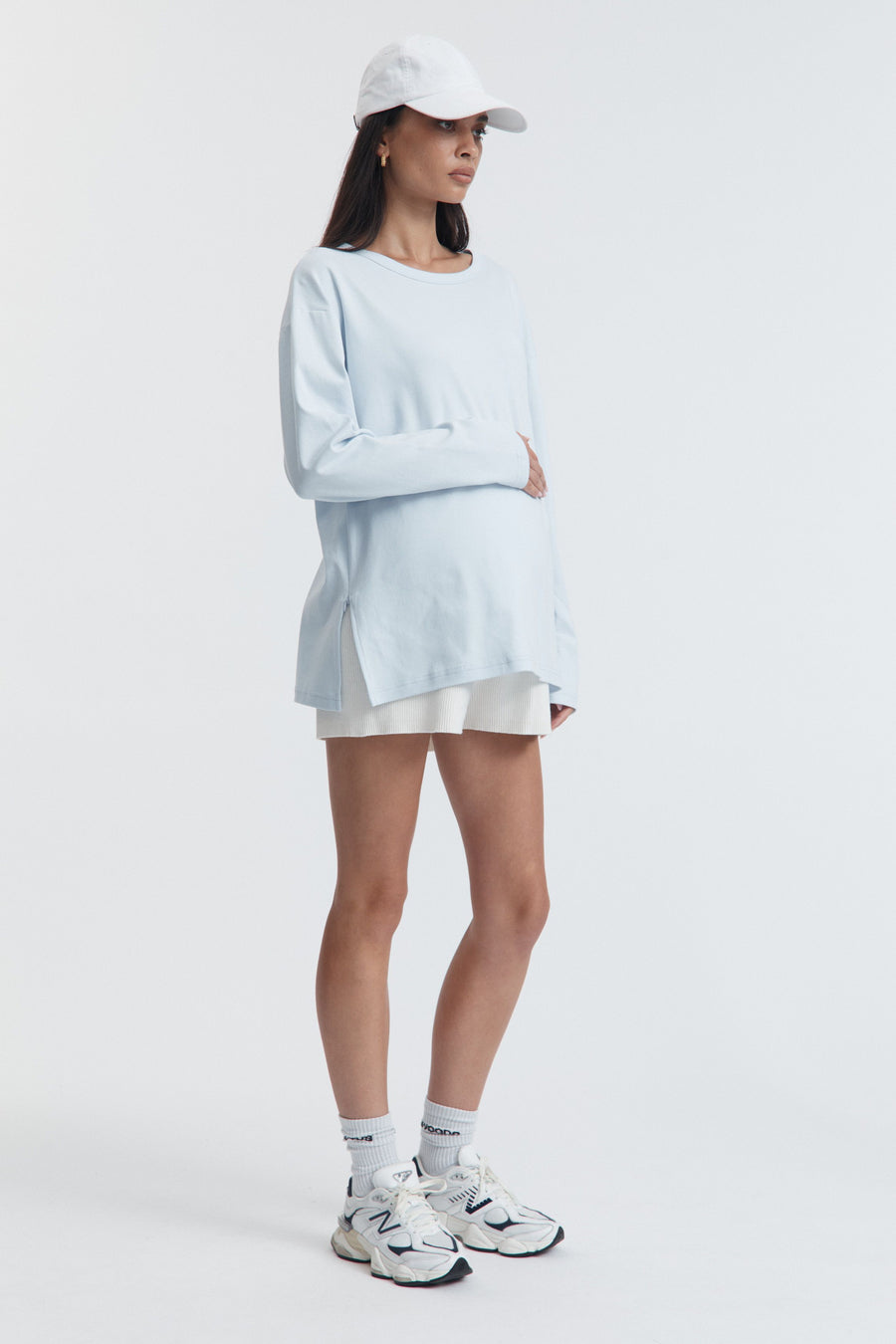 Organic Cotton Maternity LS Tee (Powder) 2