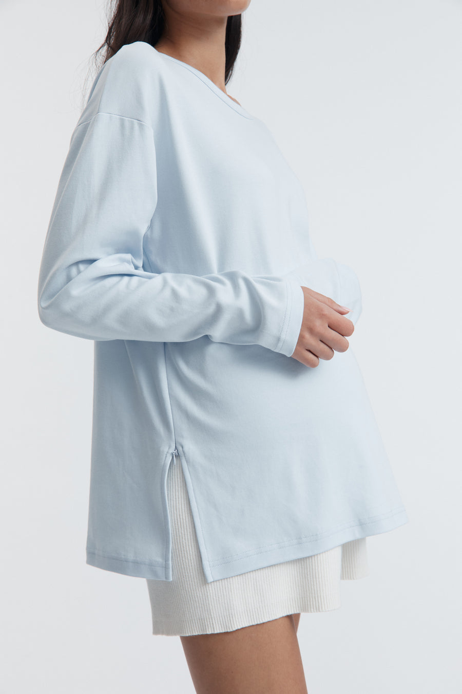 Organic Cotton Maternity LS Tee (Powder) 3