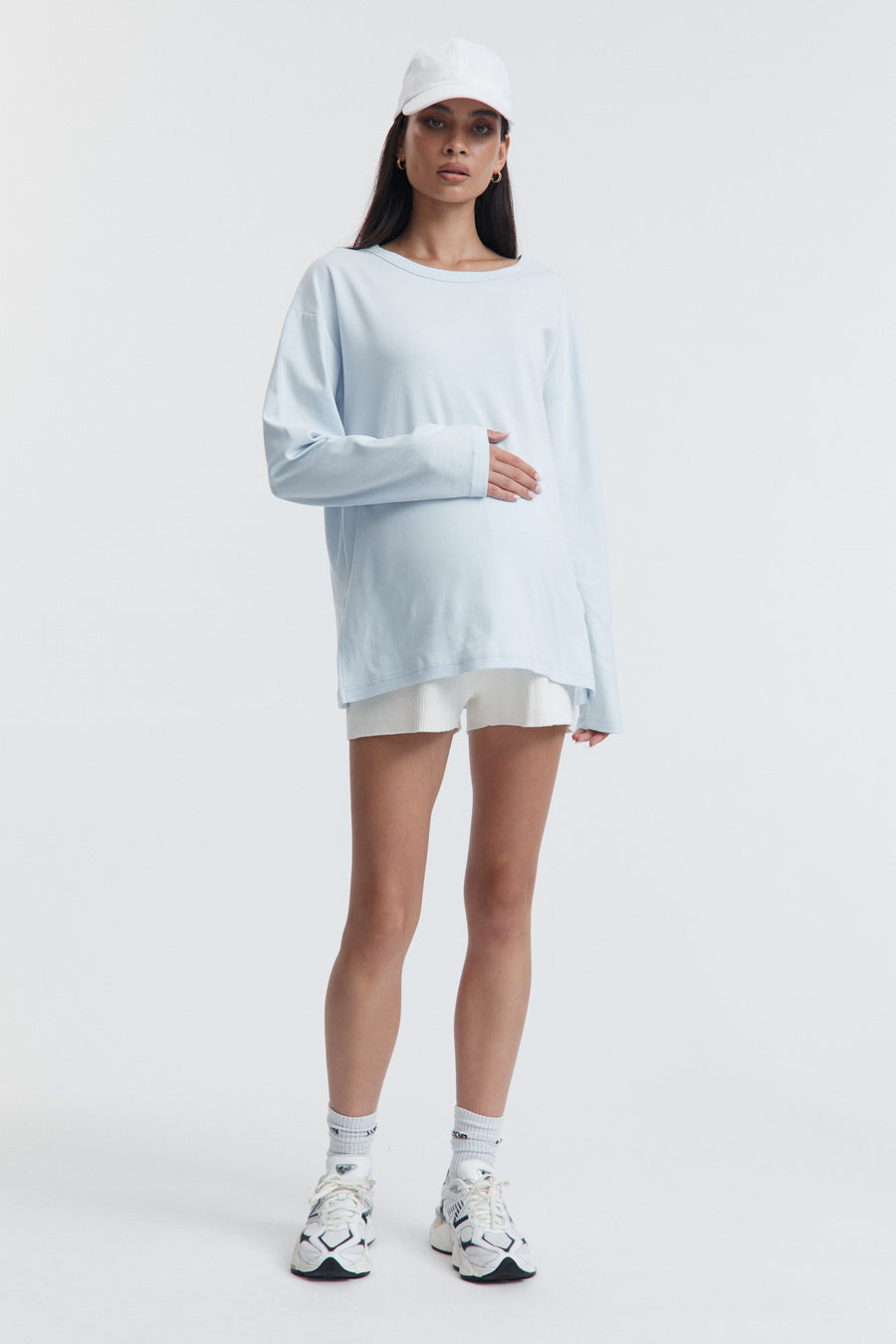 Organic Cotton Maternity LS Tee (Powder) 4