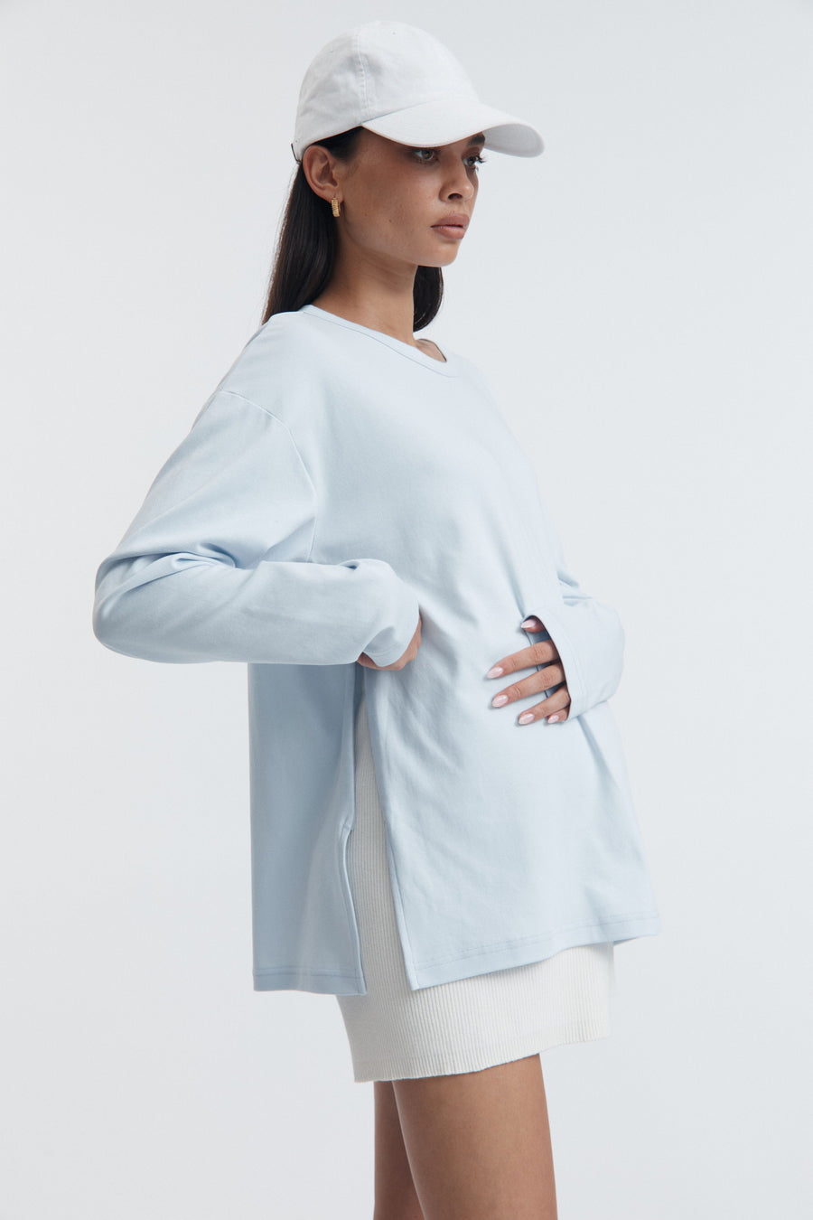 Organic Cotton Maternity LS Tee (Powder) 5