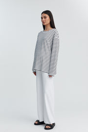 Organic Cotton Maternity LS Tee (Stripe) 1