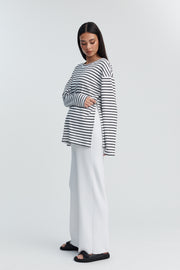 Organic Cotton Maternity LS Tee (Stripe) 11