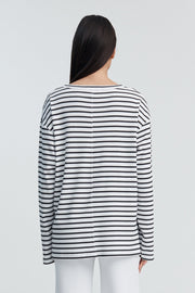 Organic Cotton Maternity LS Tee (Stripe) 12