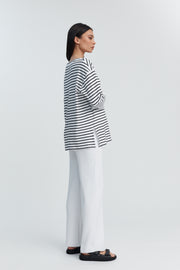 Organic Cotton Maternity LS Tee (Stripe) 13