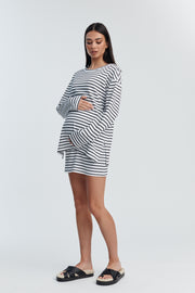 Organic Cotton Maternity LS Tee (Stripe) 3