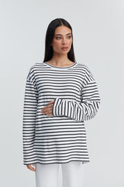 Organic Cotton Maternity LS Tee (Stripe) 5