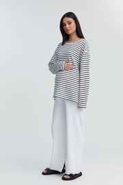 Organic Cotton Maternity LS Tee (Stripe) 7