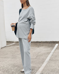Organic Cotton Maternity Lounge Pant (Grey Marle) 1